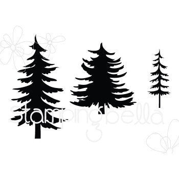 Stampingbella-Christmas Tree Silhouettes- RUBBER STAMPS - Design Creative Bling