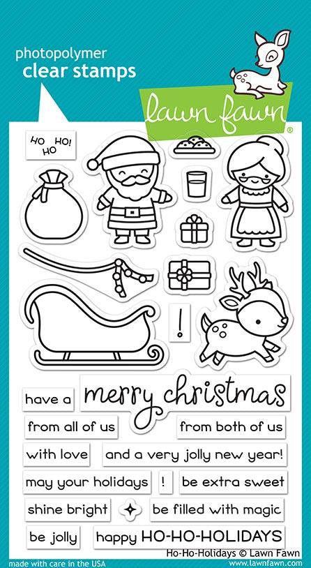 Lawn fawn-Ho-Ho-Holiday-Clear Stamp Set - Design Creative Bling
