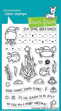 Lawn Fawn-Christmas Fishes-Clear Stamp Set - Design Creative Bling