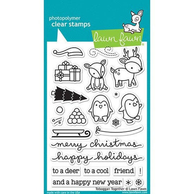 Lawn Fawn - Clear Photopolymer Stamps - Toboggan Together - Design Creative Bling