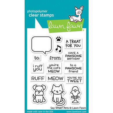 Lawn Fawn - Clear Photopolymer Stamps - Say What Pets - Design Creative Bling