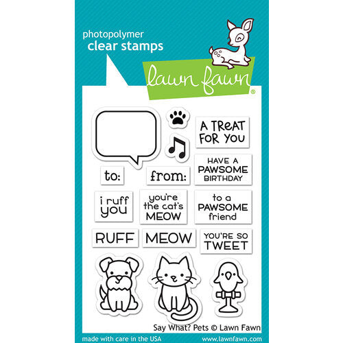 Lawn Fawn - Clear Photopolymer Stamps - Say What Pets