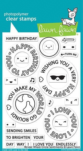 Lawn Fawn - reveal wheel circle sentiments - clear stamp set