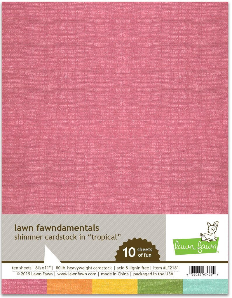Lawn Fawn - shimmer cardstock - tropical