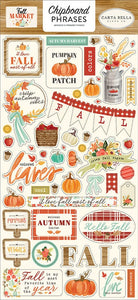 Carta Bella Paper - Fall Market Collection - Chipboard Stickers - Phrases - Design Creative Bling