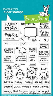 Lawn Fawn -   say what? spring critters- clear stamp set - Design Creative Bling