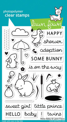 Lawn Fawn - hello baby - clear stamp set - Design Creative Bling