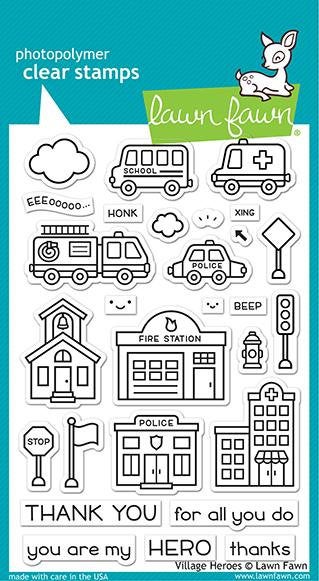 Lawn Fawn-Clear Stamp Set-village heroes