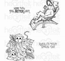 Heartfelt Creations - Monkeying Around Collection - Relaxin' Monkey Cling Stamp Set