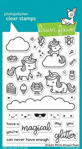 Lawn Fawn - Clear Photopolymer Stamps - Unicorn Picnic - Design Creative Bling