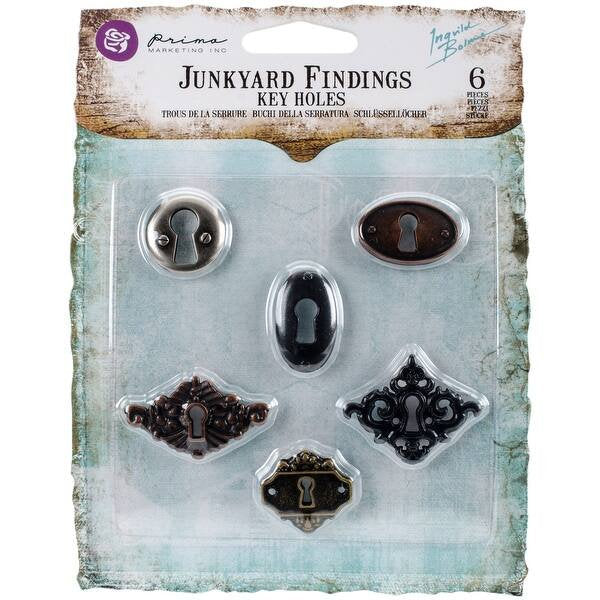 Prima Marketing Junkyard Findings Metal Embellishments- Key Holes-6-Pack