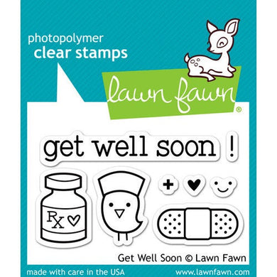 Lawn Fawn - Clear Photopolymer Stamps - Get Well Soon - Design Creative Bling