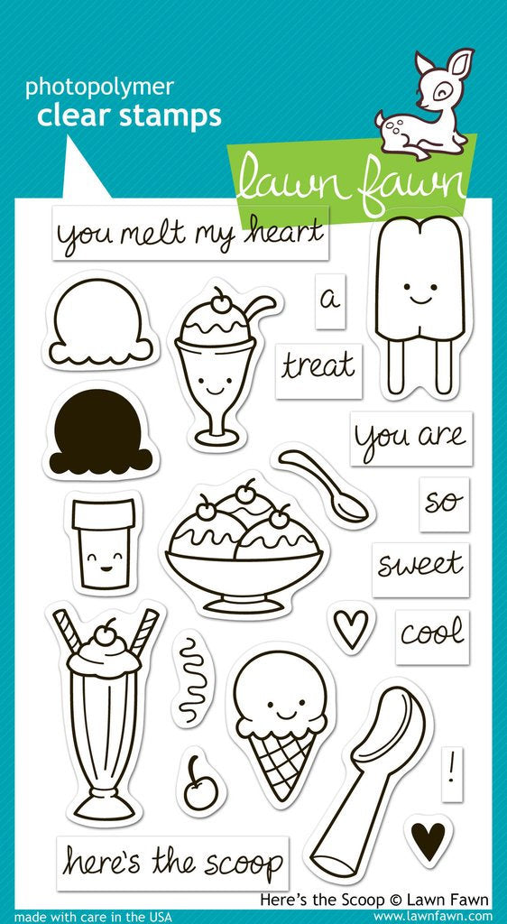 Lawn Fawn - Here's The Scoop- clear stamp set