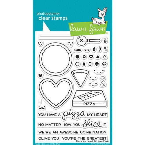 Lawn Fawn - Clear Photopolymer Stamps - Pizza My Heart - Design Creative Bling